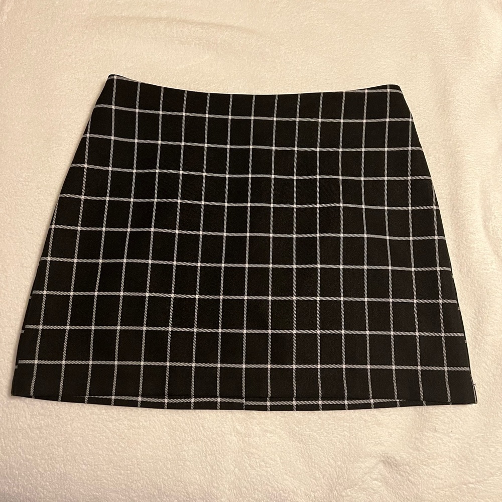 Urban Outfitters Grid Pattern Black and White Miniskirt